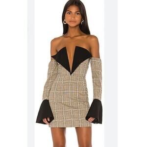 Atoir Beige and Black Sharp Edges Mini Dress Size 4